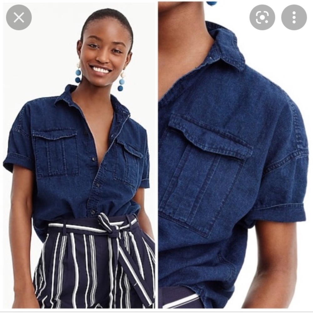 J Crew Utility Pocket Denim Shirt